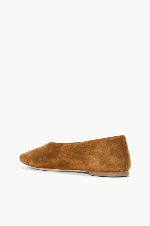 STAUD Mules and Flats ALBA BALLET FLAT Tan Suede 8211 Women