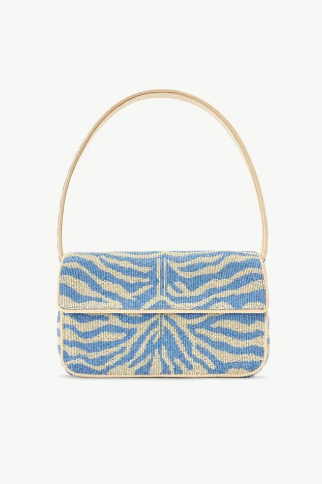 STAUD Shoulder TOMMY BEADED BAG Light Blue Cream 8211 Women
