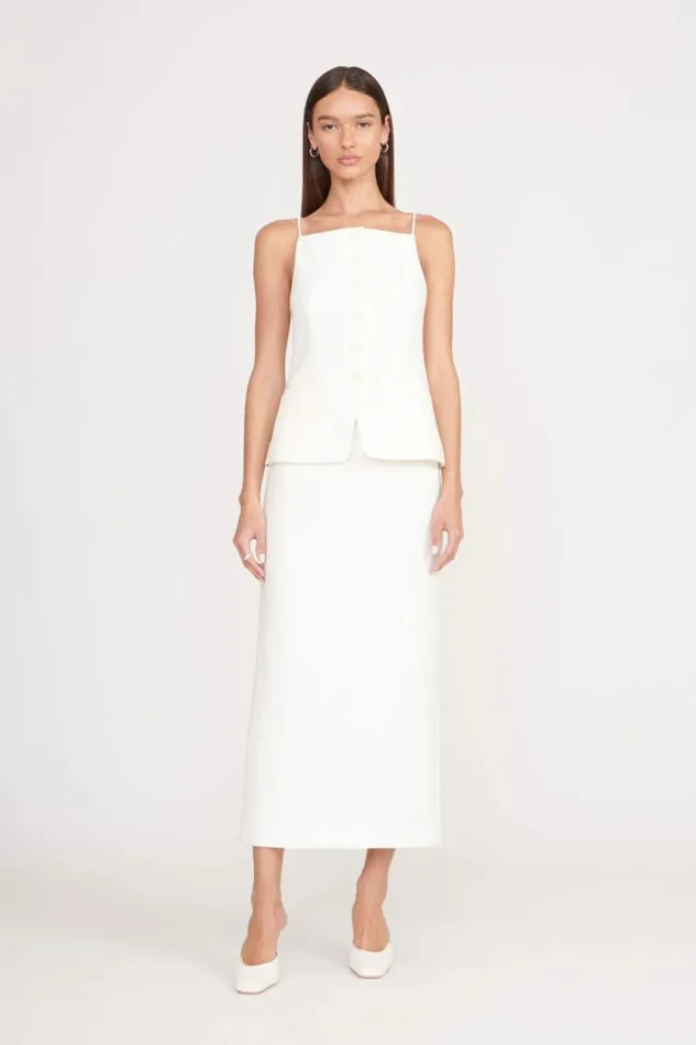 STAUD Skirts SMITH SKIRT Ecru 8211 Women STAUD Skirts SMITH SKIRT Ecru 8211 Women