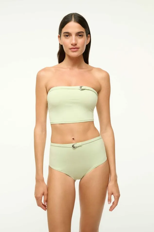 STAUD Swim BELTED WAILEA BIKINI BOTTOM Pale Jade 8211 Women
