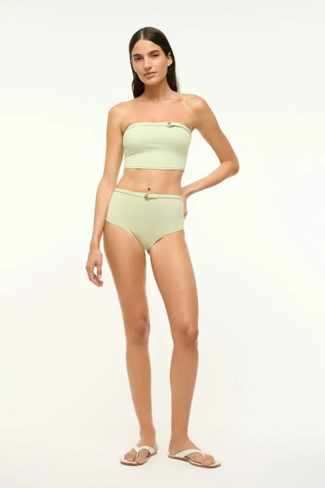STAUD Swim BELTED WAILEA BIKINI BOTTOM Pale Jade 8211 Women