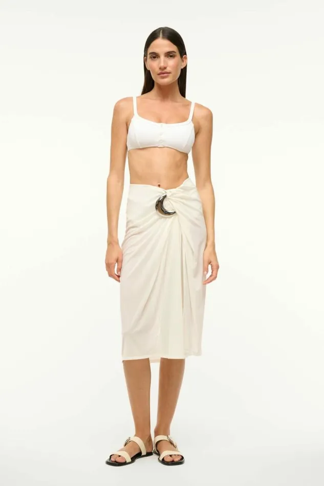 STAUD Swim CHIARA COVERUP SKIRT White 8211 Women