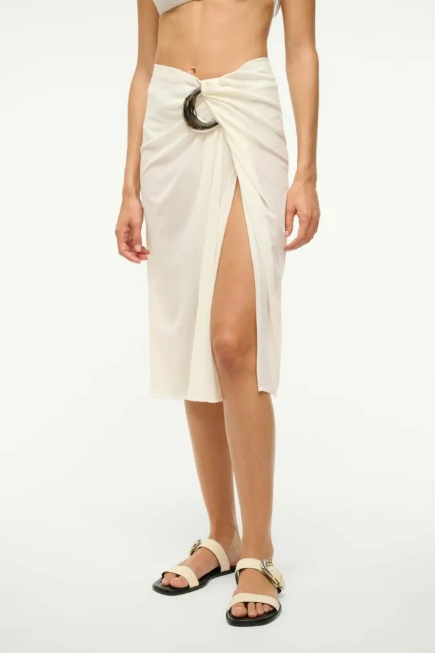STAUD Swim CHIARA COVERUP SKIRT White 8211 Women
