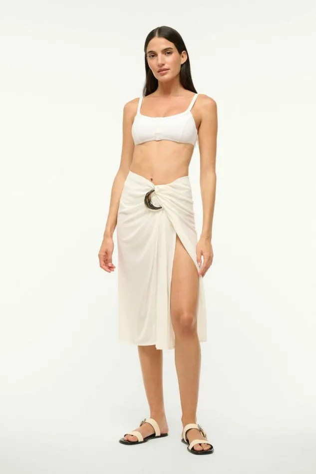 STAUD Swim CHIARA COVERUP SKIRT White 8211 Women