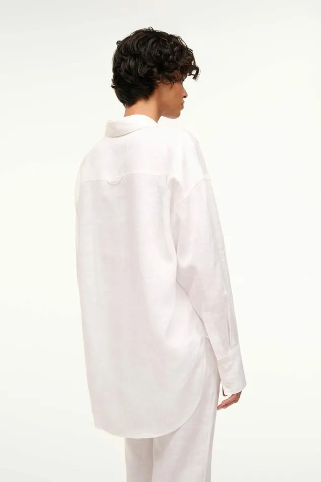 STAUD Swim COLTON COVERUP SHIRT White 8211 Women STAUD Swim COLTON COVERUP SHIRT White 8211 Women