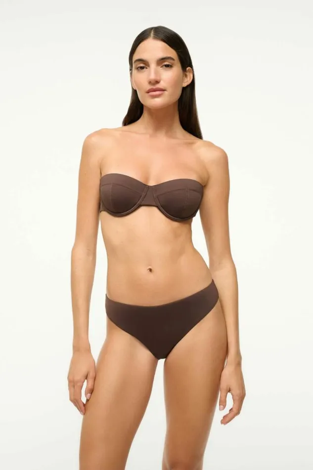 STAUD Swim JO BALCONETTE BIKINI TOP Dark Chocolate 8211 Women STAUD Swim JO BALCONETTE BIKINI TOP Dark Chocolate 8211 Women