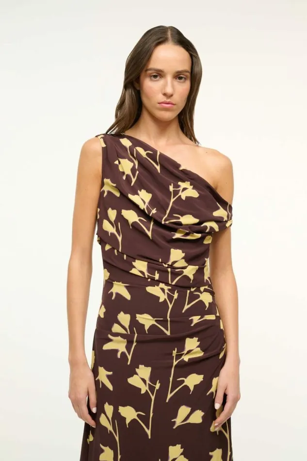 STAUD The Evening Edit MAXI PHARE DRESS Earth Pressed Floral 8211 Women STAUD The Evening Edit MAXI PHARE DRESS Earth Pressed Floral 8211 Women