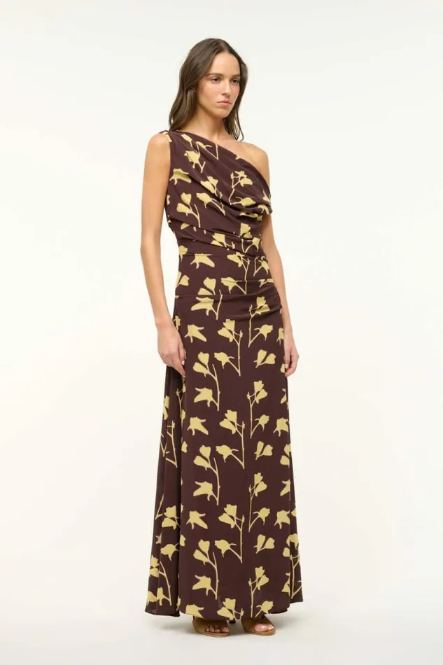 STAUD The Evening Edit MAXI PHARE DRESS Earth Pressed Floral 8211 Women STAUD The Evening Edit MAXI PHARE DRESS Earth Pressed Floral 8211 Women