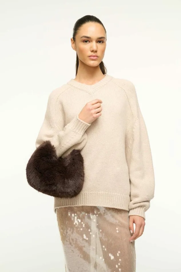 STAUD The Evening Edit ROMEO FAUX FUR BAG Espresso 8211 Women