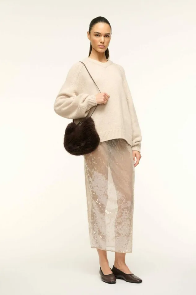 STAUD The Evening Edit ROMEO FAUX FUR BAG Espresso 8211 Women