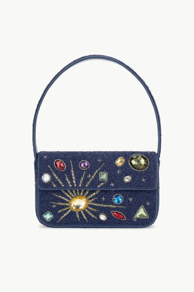 STAUD The Evening Edit TOMMY BEADED BAG Navy Celestial 8211 Women