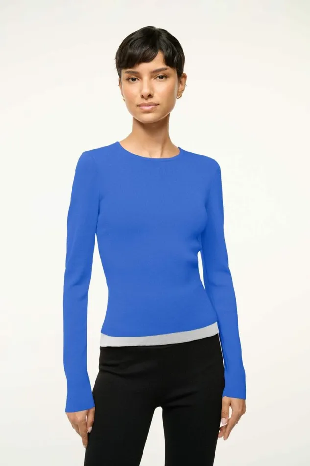 STAUD Tops SALINAS TOP Deep Sea White 8211 Women STAUD Tops SALINAS TOP Deep Sea White 8211 Women