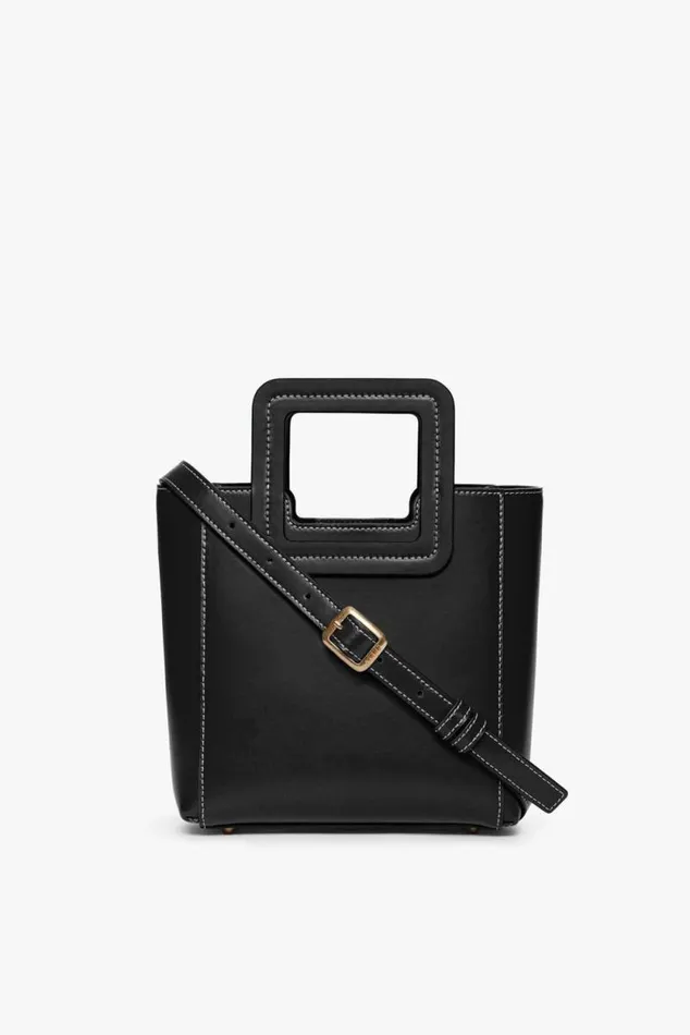 STAUD Totes MINI SHIRLEY LEATHER BAG Black 8211 Women
