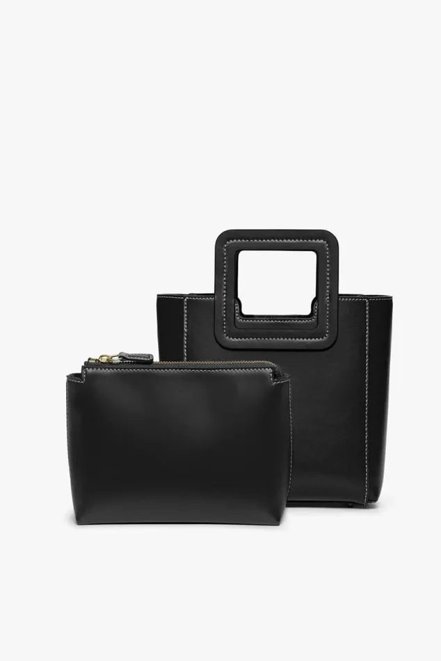 STAUD Totes MINI SHIRLEY LEATHER BAG Black 8211 Women STAUD Totes MINI SHIRLEY LEATHER BAG Black 8211 Women