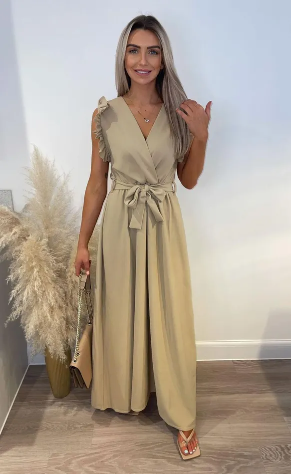 Stone Makayla Wrap Strappy Maxi Dress Women Missfiga Wrap Dresses