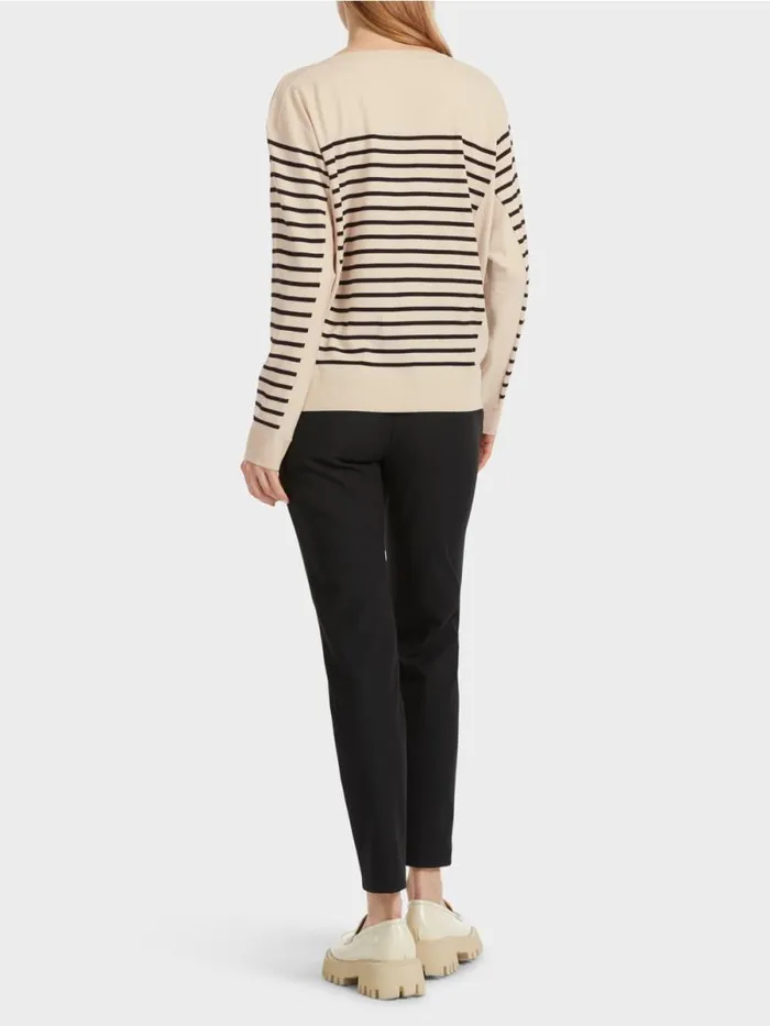 Strick Damen Marc Cain Sweater 034Rethink Together034 Blackalmond Milk