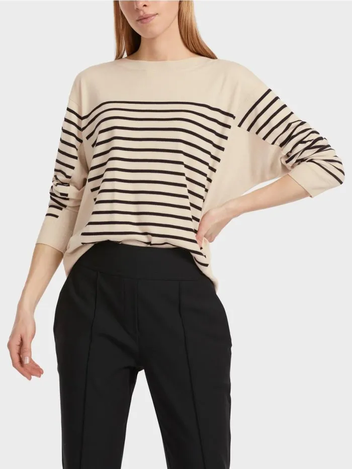 Strick Damen Marc Cain Sweater 034Rethink Together034 Blackalmond Milk
