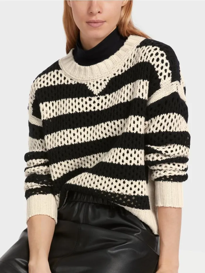 Strick Damen Marc Cain Sweater 034Rethink Together034 Blackalmond Milk