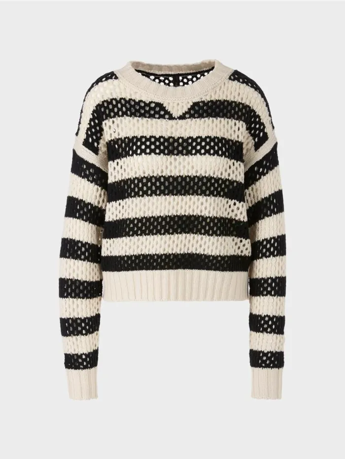 Strick Damen Marc Cain Sweater 034Rethink Together034 Blackalmond Milk