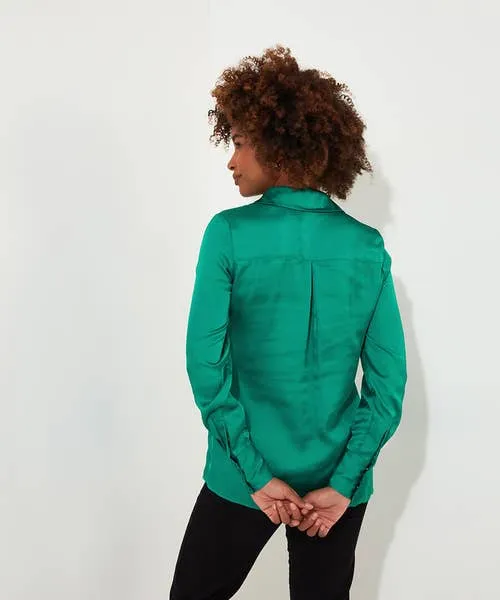 Stunning Satin Blouse Green Tops Tunics and Blouses Joebrowns Apparel Stunning Satin Blouse Green Tops Tunics and Blouses Joebrowns Apparel