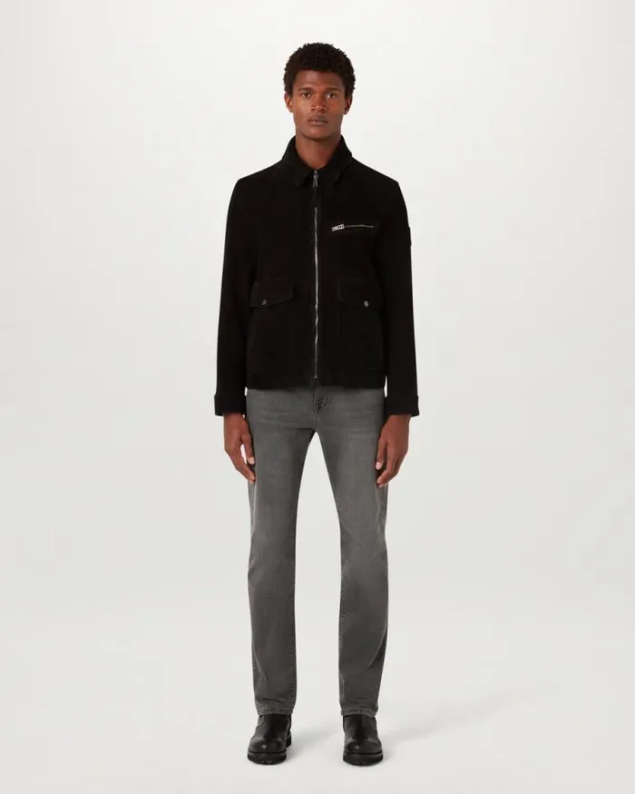 Suede and Shearling Jackets Men Belstaff Patterson Jacket Washed Black