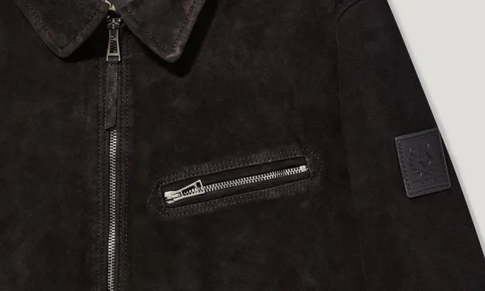 Suede and Shearling Jackets Men Belstaff Patterson Jacket Washed Black