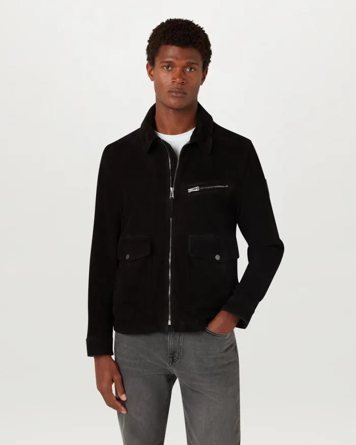 Suede and Shearling Jackets Men Belstaff Patterson Jacket Washed Black