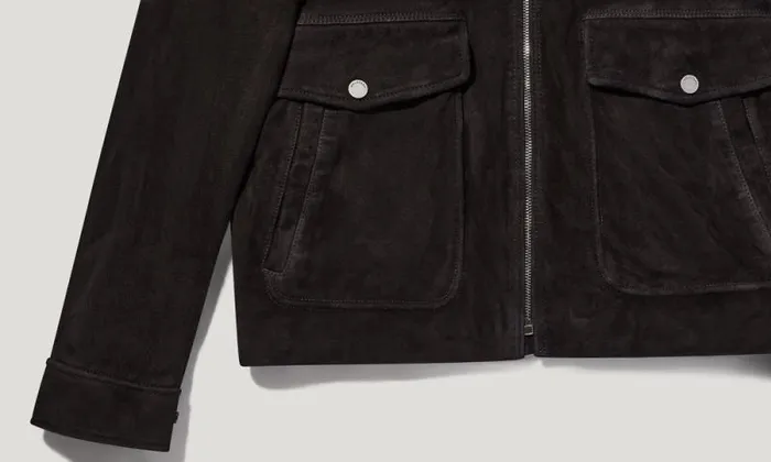 Suede and Shearling Jackets Men Belstaff Patterson Jacket Washed Black