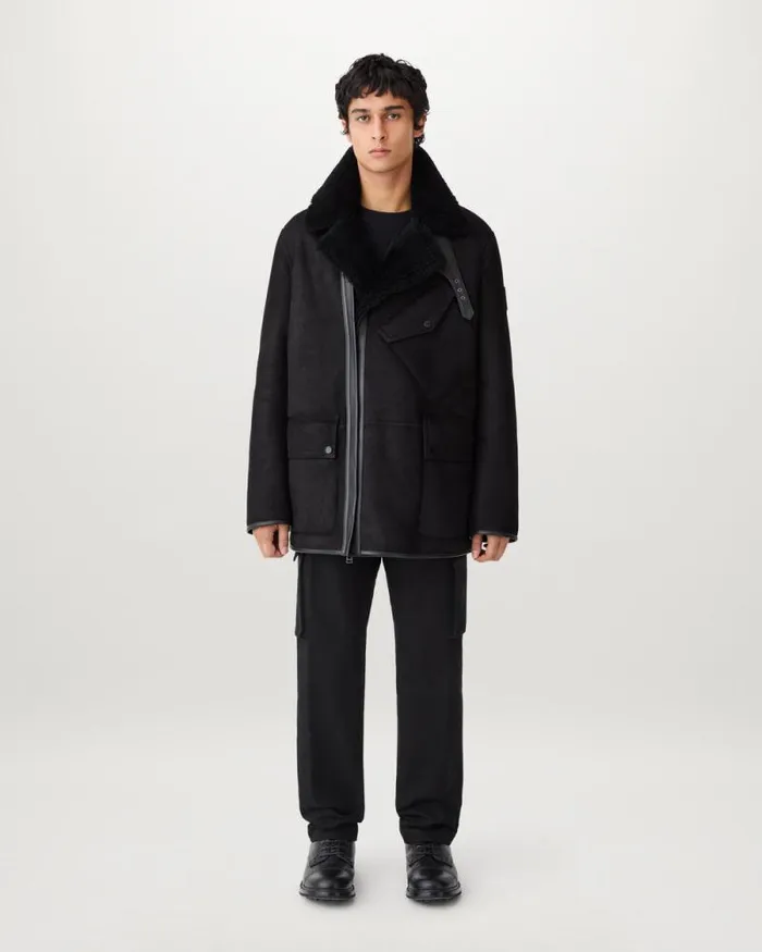 Suede and Shearling Jackets Men Belstaff Storm Coat Black Suede and Shearling Jackets Men Belstaff Storm Coat Black