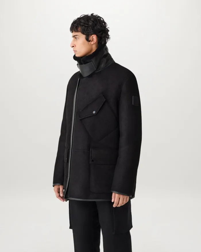 Suede and Shearling Jackets Men Belstaff Storm Coat Black Suede and Shearling Jackets Men Belstaff Storm Coat Black