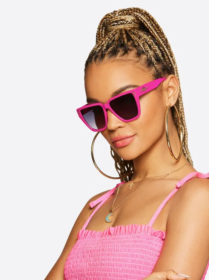 Sunglasses Accessories Jessica Simpson Star Studded Cat Eye Sunglasses In Fuchsia