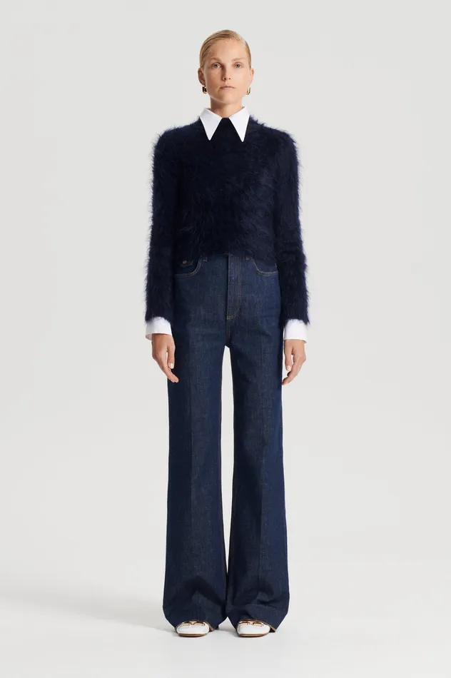 Sweaters Women BRUSHED MOHAIR SLIM SWEATER NAVY Scanlan Theodore