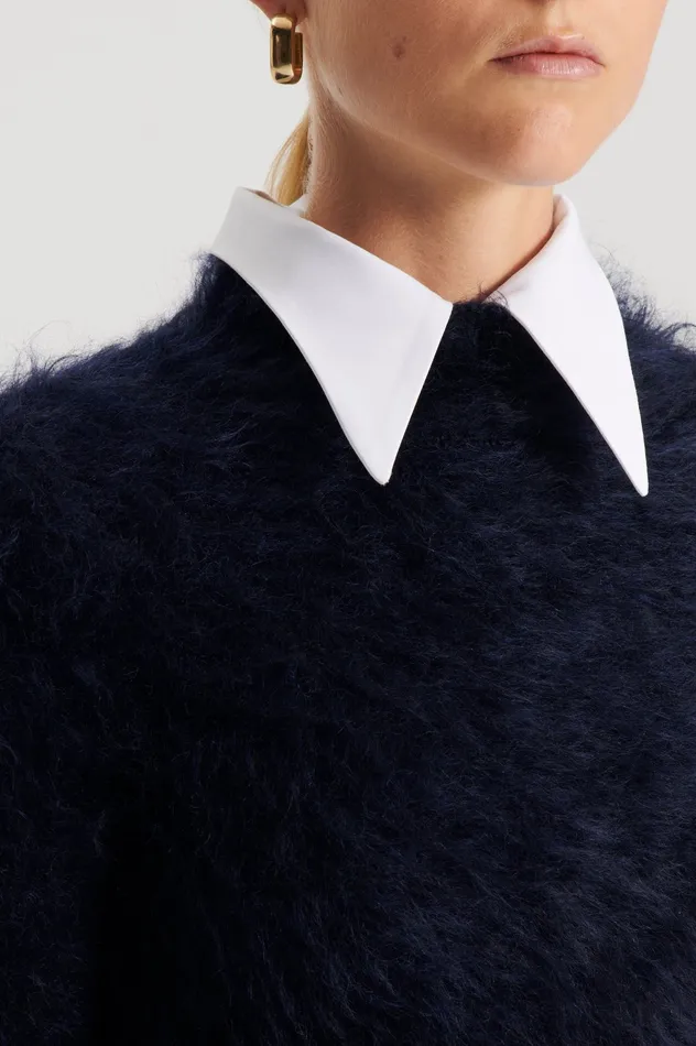 Sweaters Women BRUSHED MOHAIR SLIM SWEATER NAVY Scanlan Theodore Sweaters Women BRUSHED MOHAIR SLIM SWEATER NAVY Scanlan Theodore