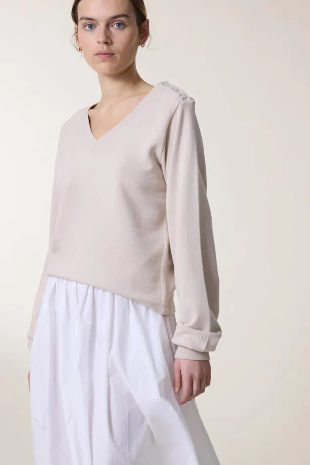 Sweatshirts Women Leon and Harper Sarah Plain Sweatshirt Stone