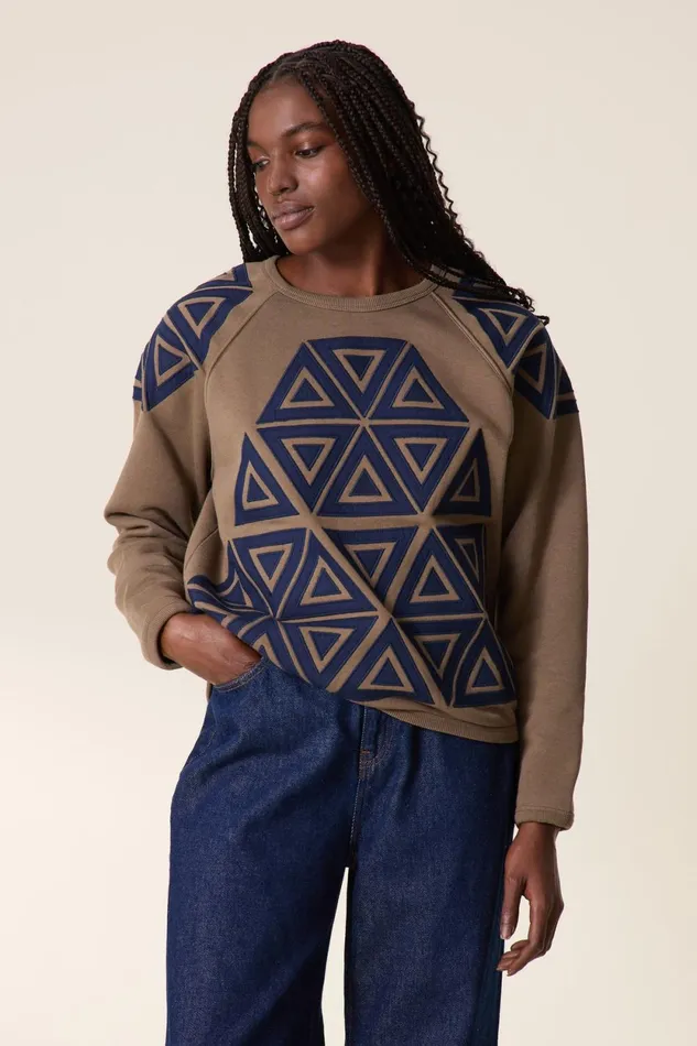 Sweatshirts Women Leon and Harper Shine Triangle Sweatshirt Sage
