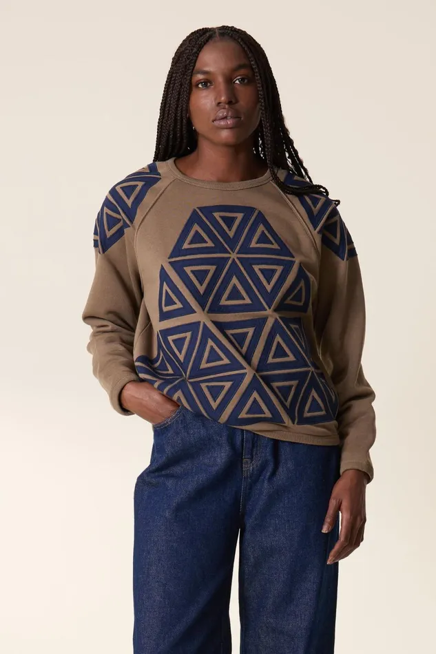 Sweatshirts Women Leon and Harper Shine Triangle Sweatshirt Sage