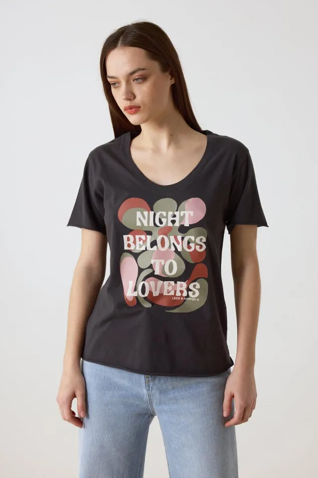 TShirts and Tops Women Leon and Harper Tizia Night TShirt Carbone
