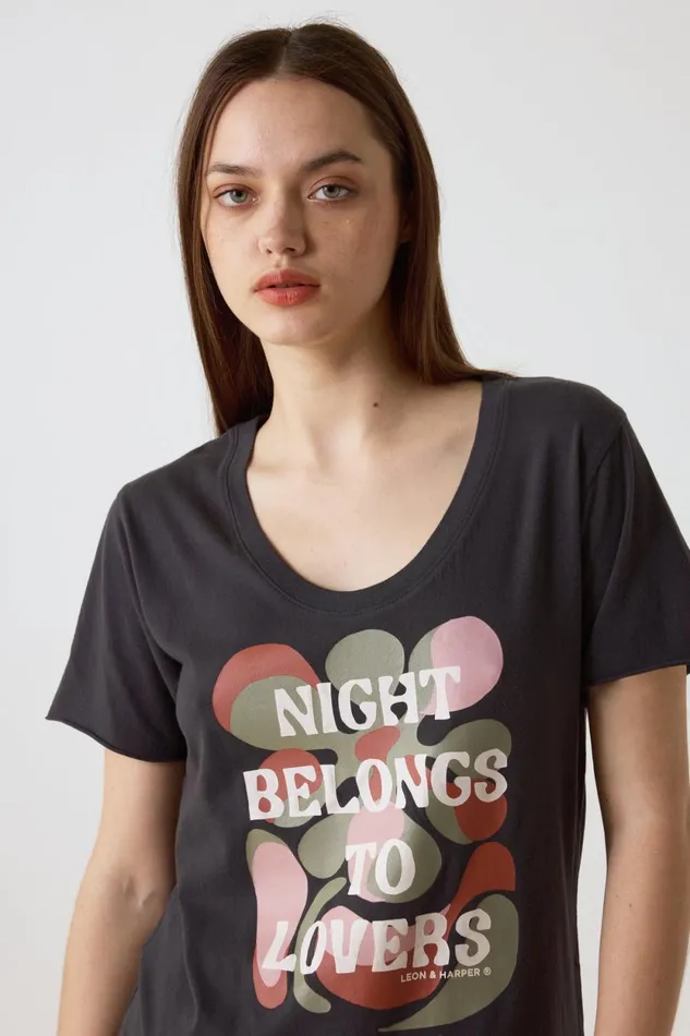 TShirts and Tops Women Leon and Harper Tizia Night TShirt Carbone