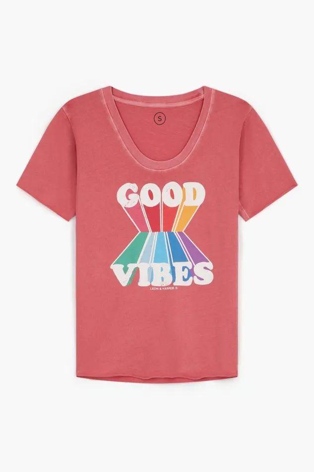 TShirts and Tops Women Leon and Harper Tizia Vibes Tshirt Coral