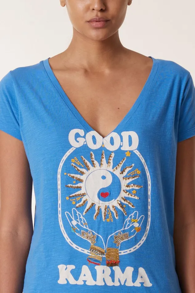 TShirts and Tops Women Leon and Harper Tonton Karma Tshirt Sea