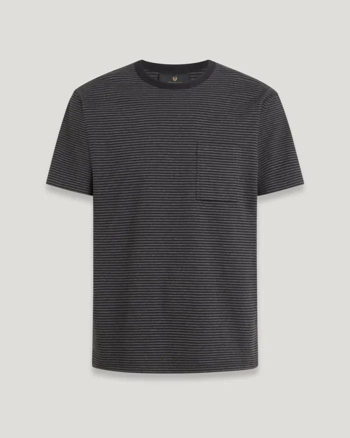 TShirts Men Belstaff Drum TShirt Black Charcoal