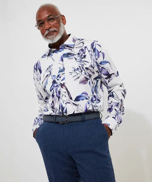Tailoring Apparel Joebrowns Fantastic Floral Shirt Purple