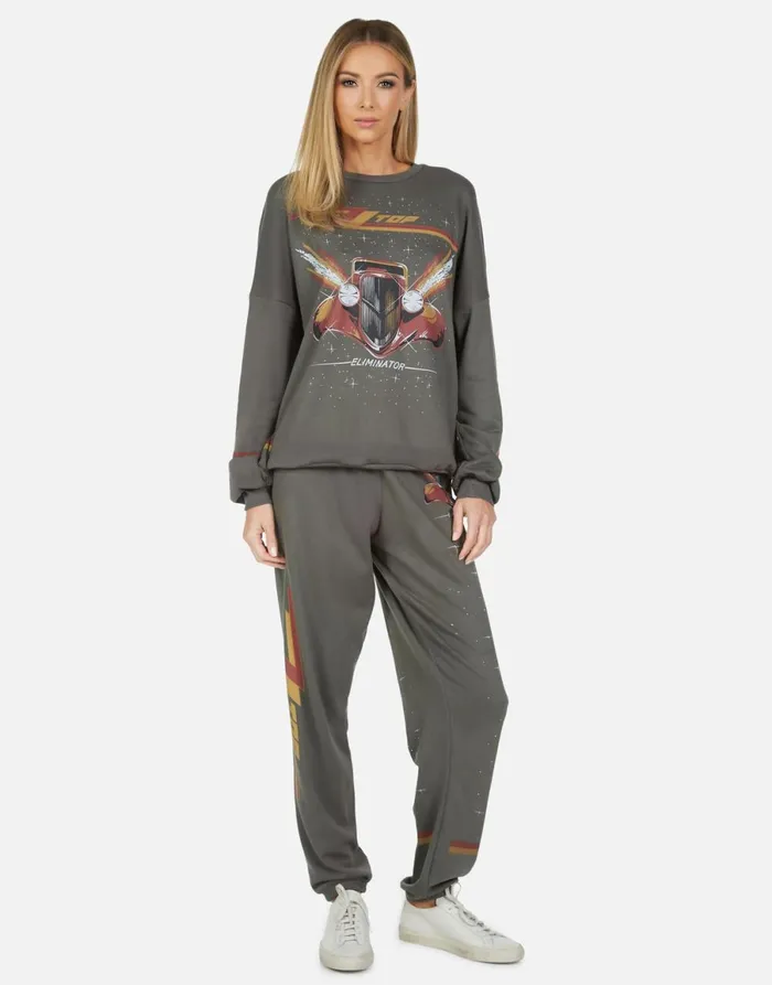 Tanzy ZZ Top Eliminator Vintage Onyx Women039s Lauren Moshi Long Sweatpants