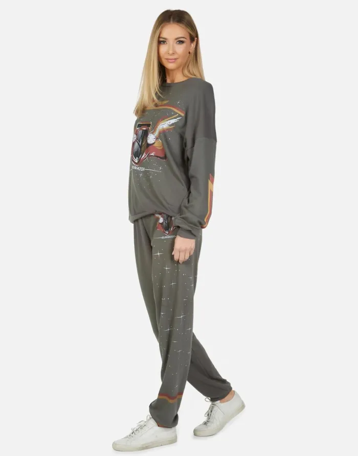 Tanzy ZZ Top Eliminator Vintage Onyx Women039s Lauren Moshi Long Sweatpants