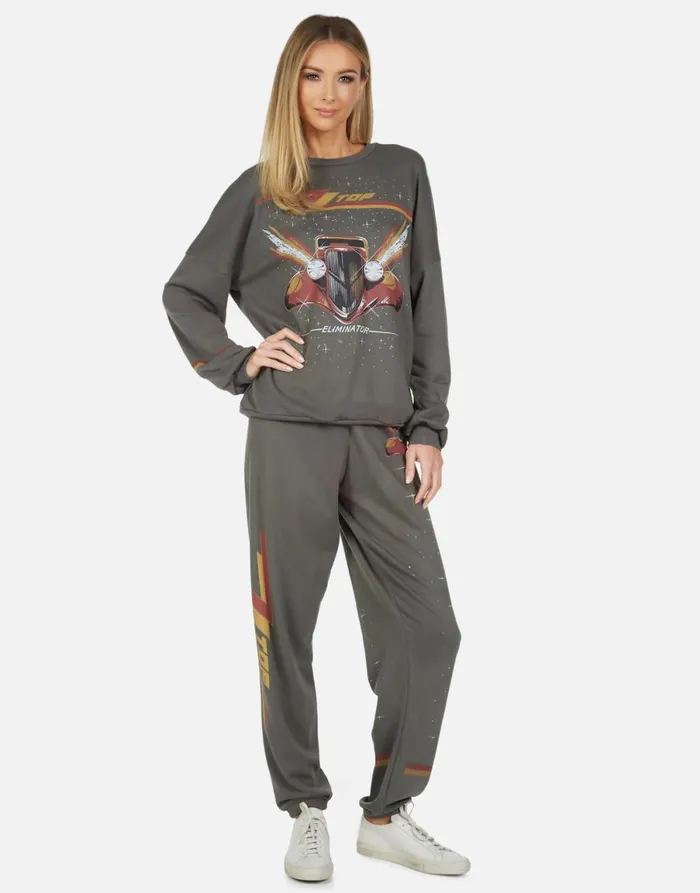 Tanzy ZZ Top Eliminator Vintage Onyx Women039s Lauren Moshi Long Sweatpants