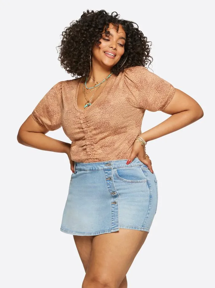 Tees Clothing Jessica Simpson Murphy Tee In Winding Leopard