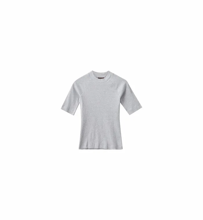 Tees MOS MOSH Women MMHHug Rib Tee 8211 HEYANNO Grey Melange