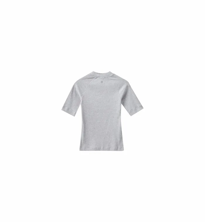 Tees MOS MOSH Women MMHHug Rib Tee 8211 HEYANNO Grey Melange