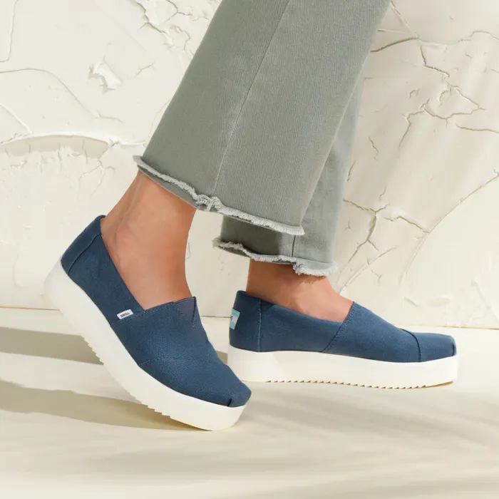 Toms Alpargatas Alpargata Midform Espadrille Majolica Blue 8211 Women