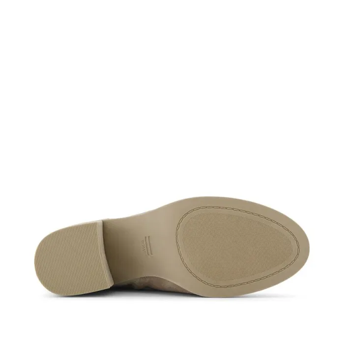 Toms Boots and Booties Evelyn Heeled Boot Dune Metallic Suede 8211 Women